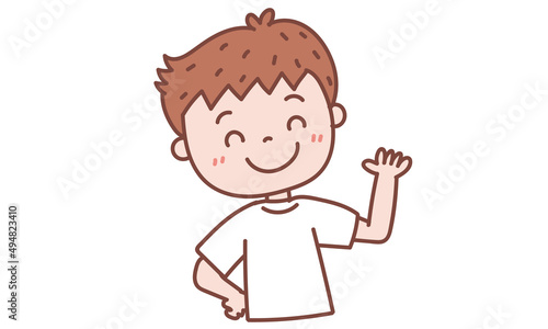挨拶をする男の子