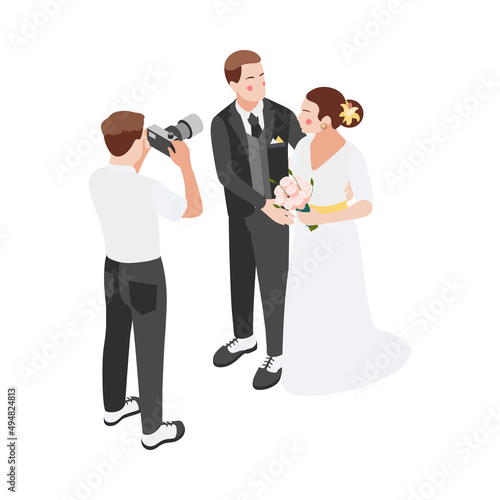 Wedding Photo Isometric Composition
