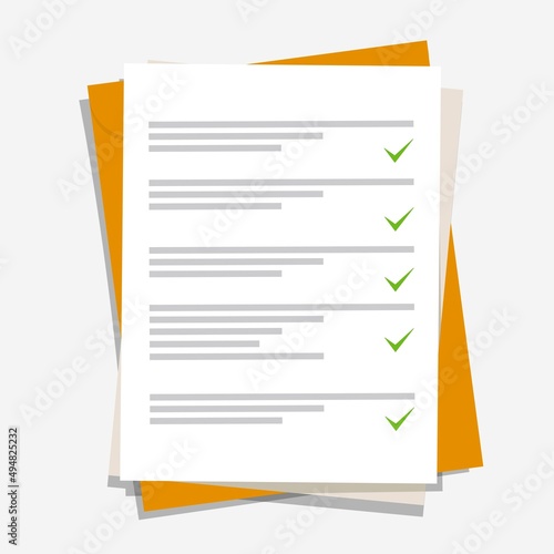 Checklist, complete tasks, to-do list, exam concepts. Premium quality. Modern flat design graphic elements. 