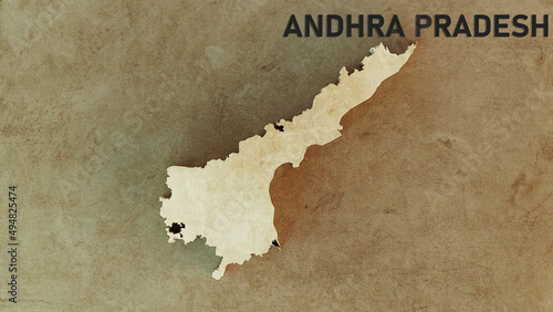 Andhra Pradesh Map 3d rendered illustration  photo
