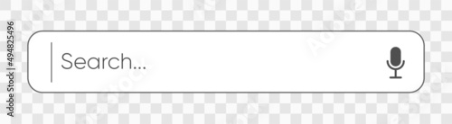 Search bar for browser and web site. Search windows set isolated on gray. Vector