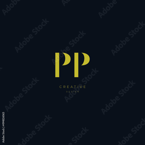 PP letters Initial icons monogram vector inspiration logo design