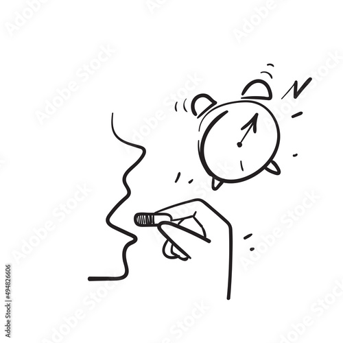 hand drawn doodle time taking dose medication icon illustration vector isolated