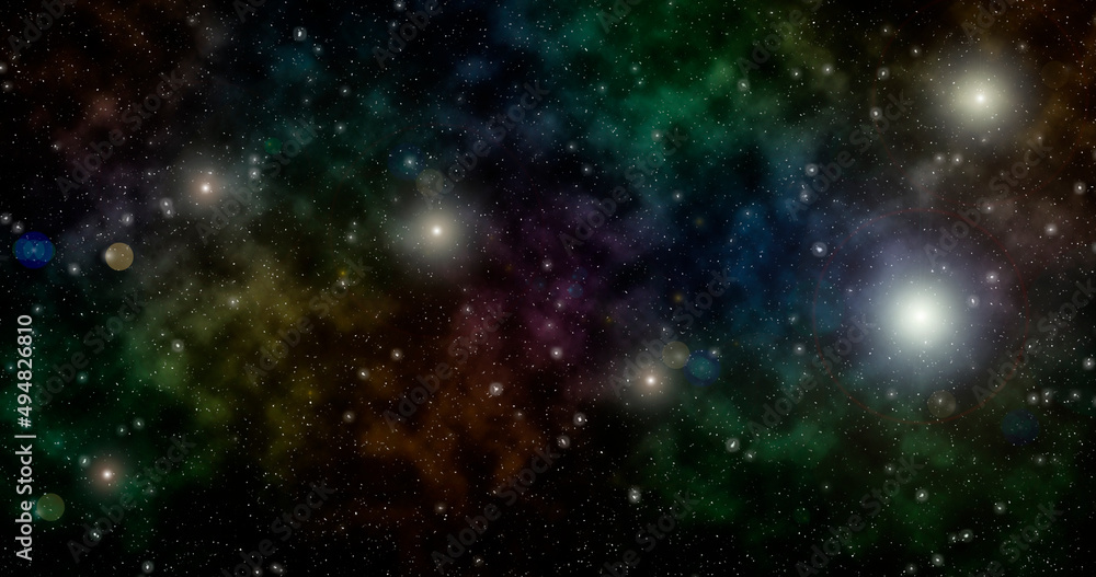 Beautiful colorful nebula in deep space