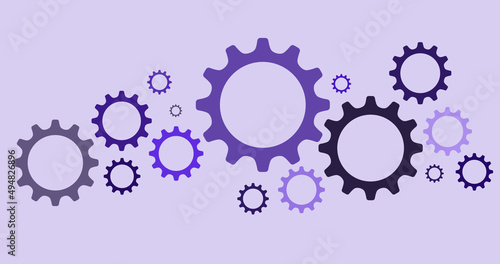 Geometric gears structure for cartoon team background