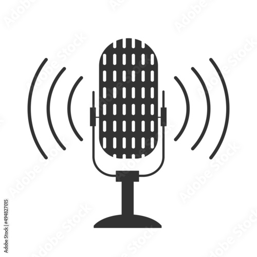 Microphone vector icon set isolated on white background. podcast icon vector. Voice vector icon.
