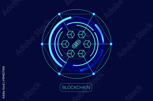 abstract design of blockchain tech background vector illustration 