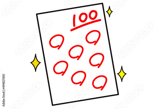 テスト,100点,満点,試験,答案,教育,学校,勉強,小学校,小学生,中学校,学生,花丸,賢い,優等生,嬉しい,努力,塾,プリント,ドリル,笑顔,中学生,受験生,模擬試験,受験,問題,学習,成績,採点,挿絵,イラスト