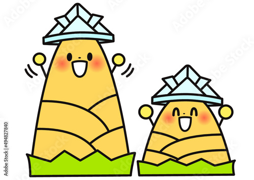 たけのこ,春,５月,こどもの日,5月5日,子供,親子,親,植物,かわいい,兜,仲良し,男の子,端午の節句,男子,イラスト