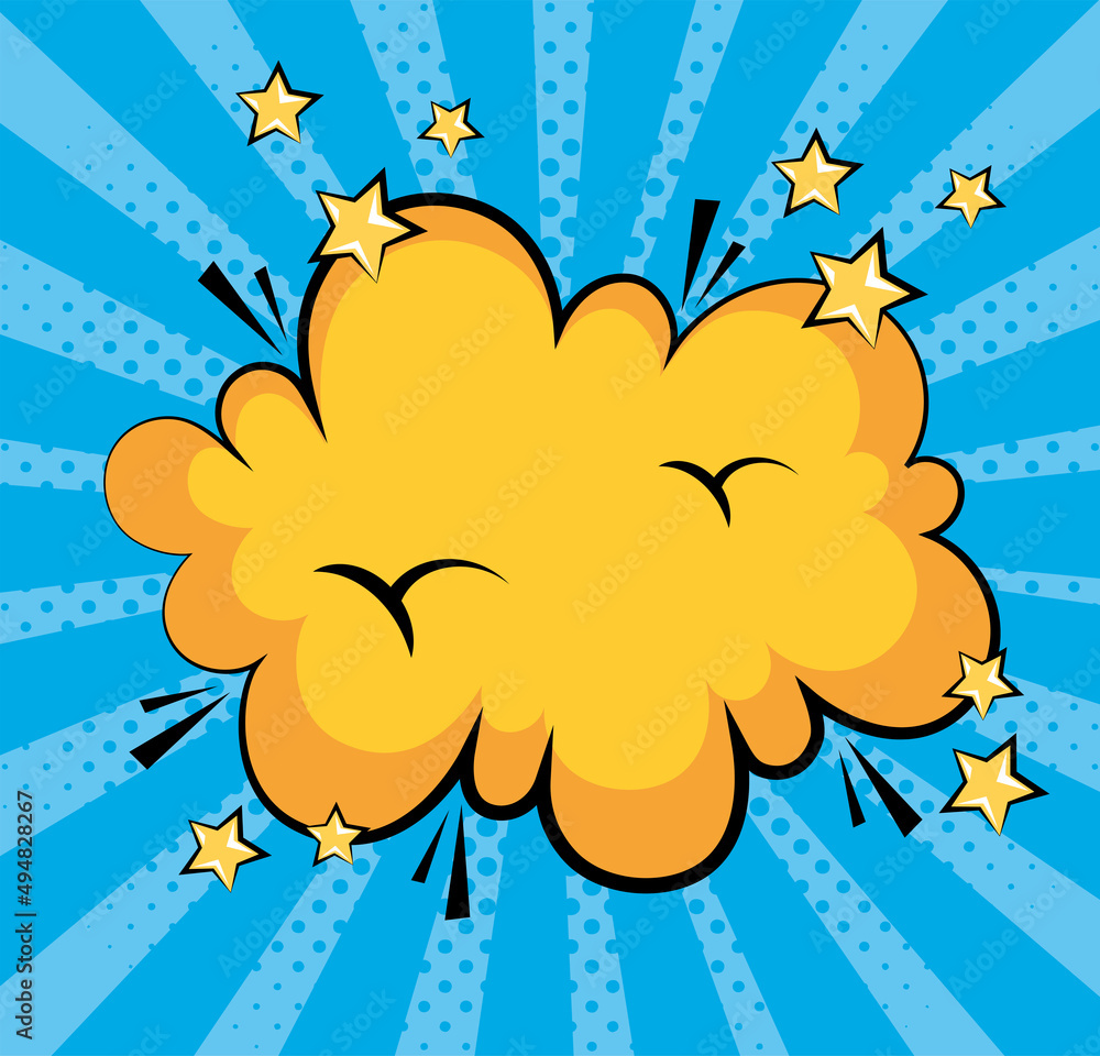 Naklejka premium cloud pop art style