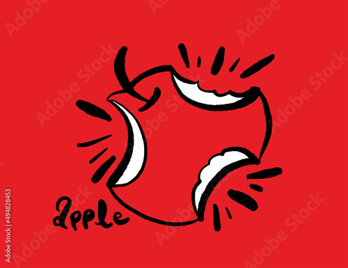 Apple illustrations - Hand drawn food ingredients, Apple - vector