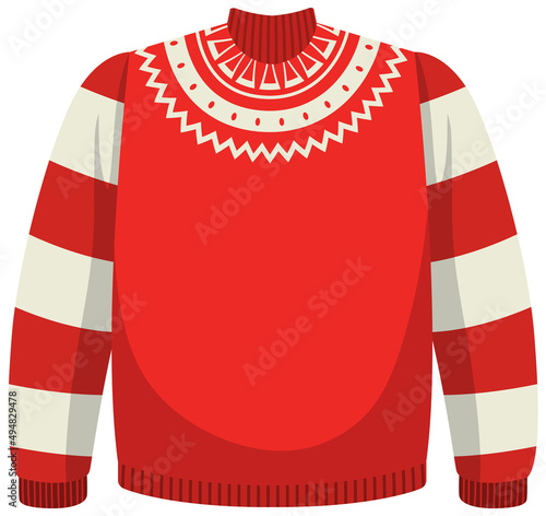 Christmas sweater in cartoon style isolated