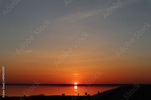 sunset over the river