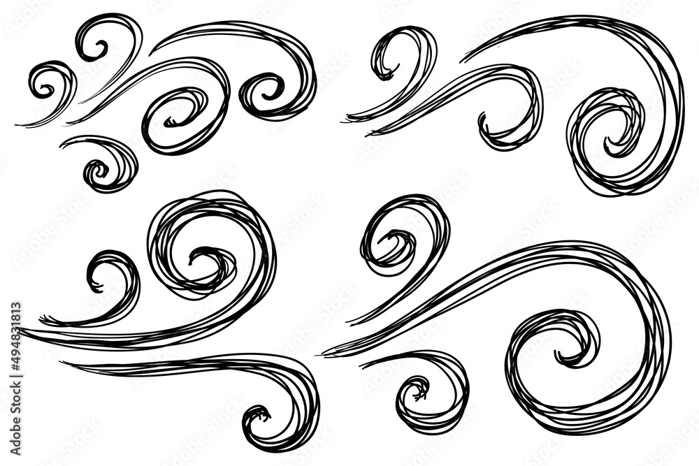 doodle wind illustration vector handrawn style doodle wind illustration vector handrawn style