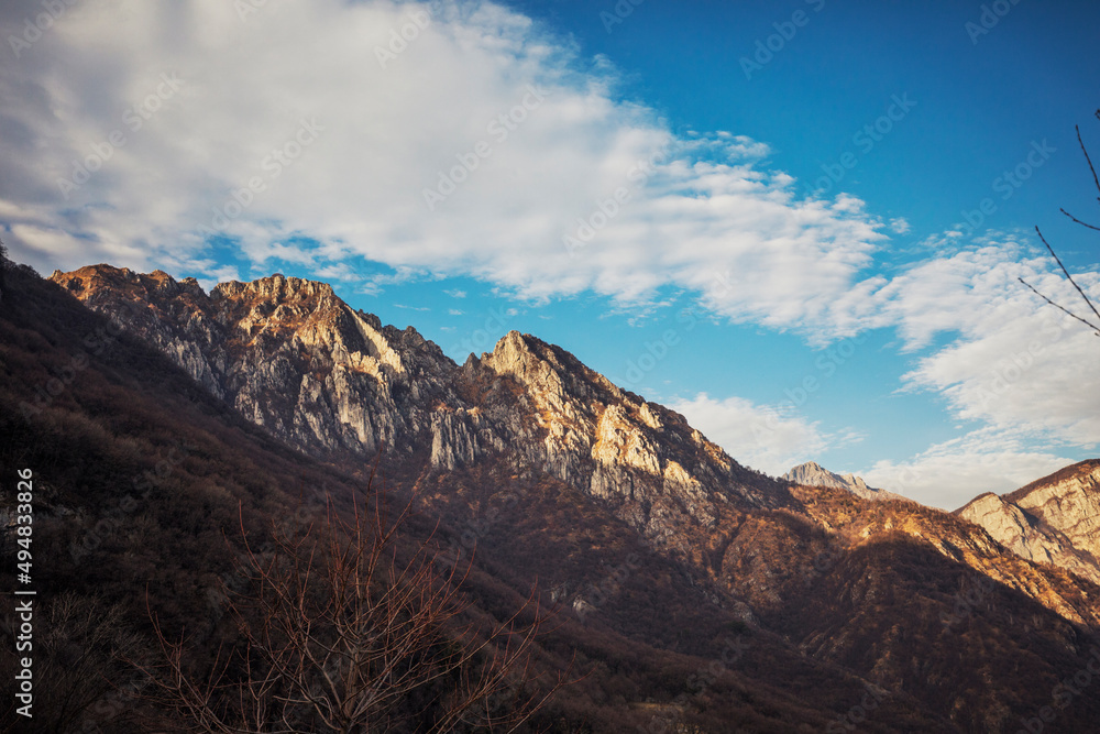 mountain landscape in the afternoon of winter mountain landscape in the afternoon of winter