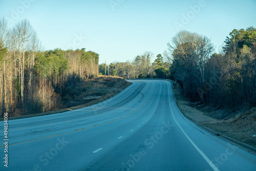 morning drive on a secondary road in york sc © digidreamgrafix