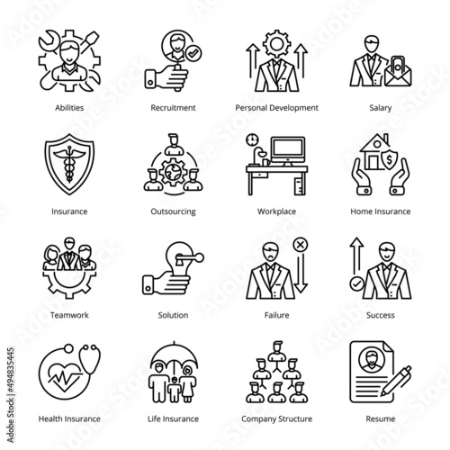 Smart Business Outline Icons - Stroked, Vectors