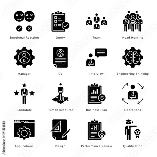 Smart Business Glyph Icons - Solid, Vectors;