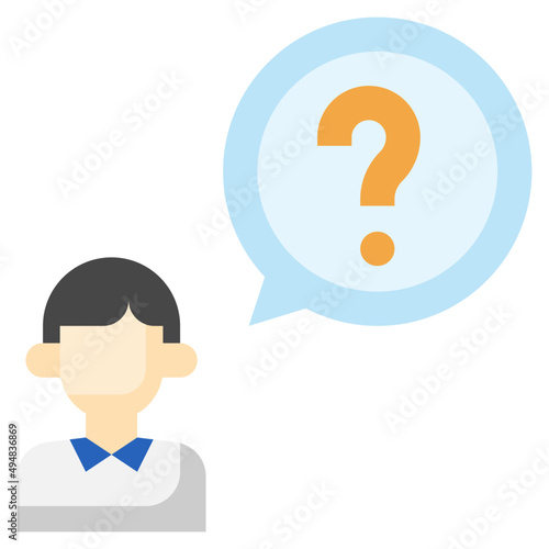 QUESTION flat icon,linear,outline,graphic,illustration