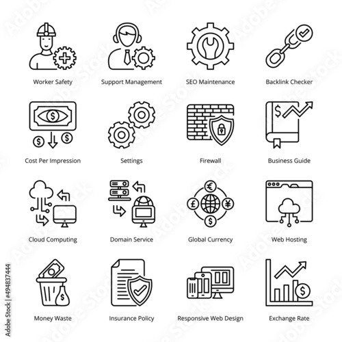 Smart Business Outline Icons - Stroked, Vectors