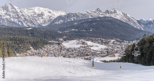 snowy cityscape from Gschwandkopf, Seefeld, Austria