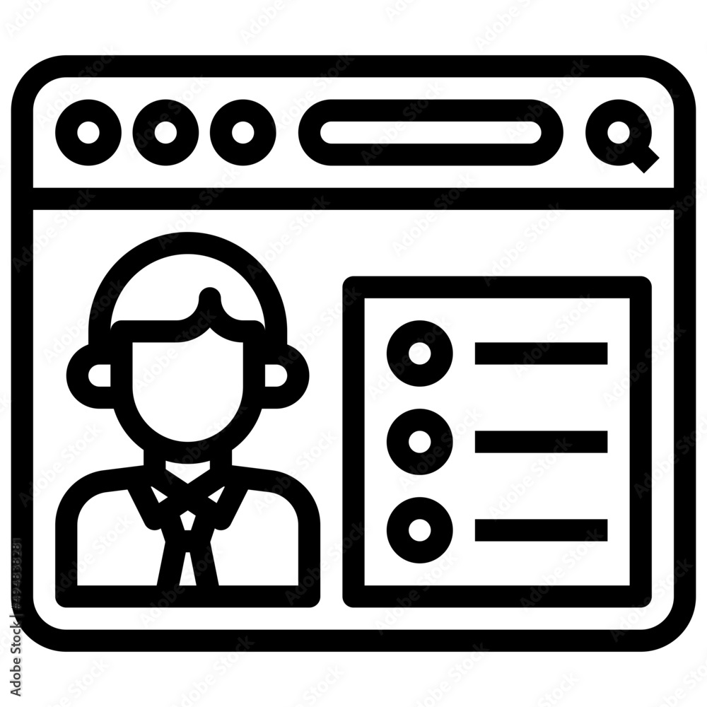 Fototapeta premium PERSONAL PROFILE line icon,linear,outline,graphic,illustration