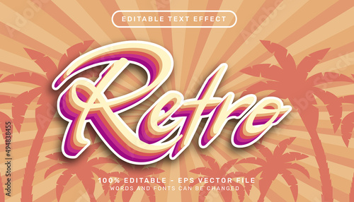retro 3d text effect and editable text effect