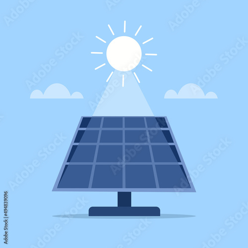 Illustration of solar electric panels exposed to sun light