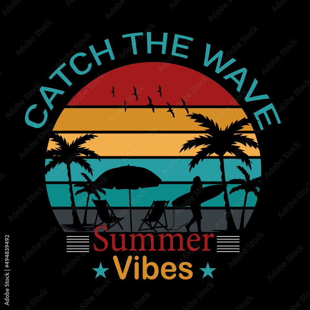 summer beach design for t shirt