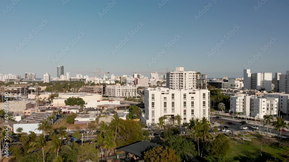 Aerial view of Miami Beach skyline from Maurice Gibb Memorial Park Aerial view of Miami Beach skyline from Maurice Gibb Memorial Park