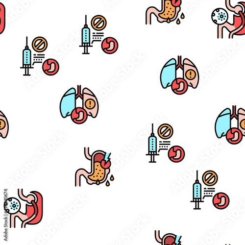 Bariatric Surgery Vector Seamless Pattern Thin Line Illustration