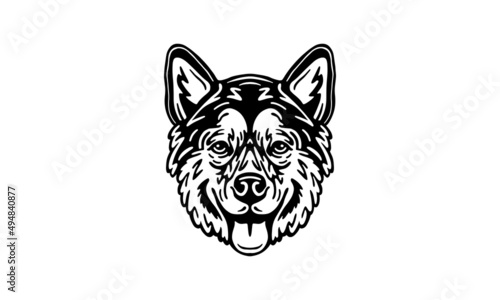 Alaksan Malamute dog logo pet portrait