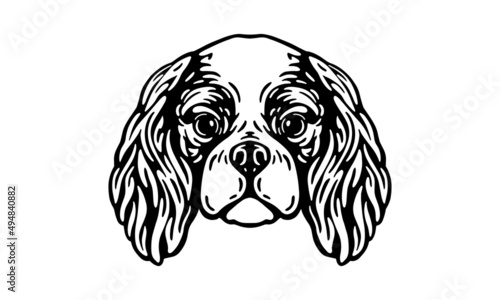 Cavalier King Charles Spaniel dog logo pet portrait