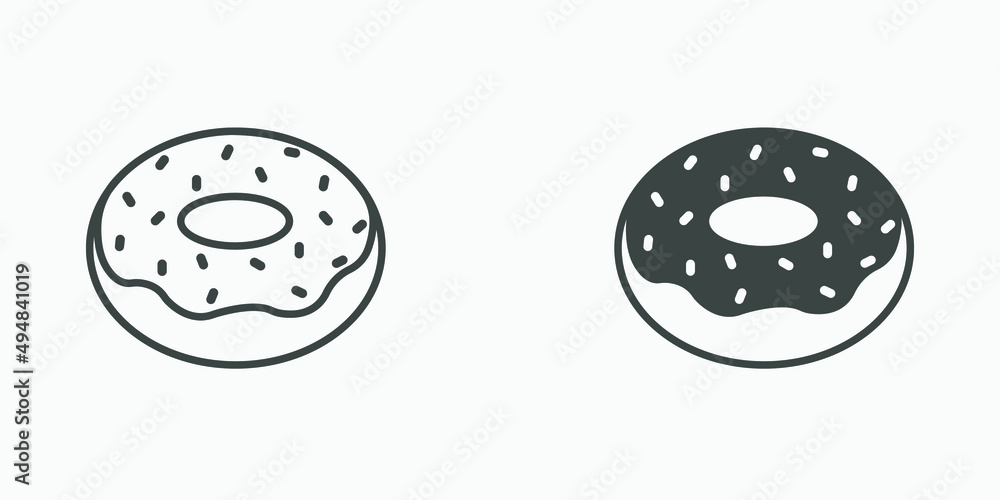 Donut vector icon isolated. food, sweet, dessert, cake, delicious, doughnut isolated symbol Donut vector icon isolated. food, sweet, dessert, cake, delicious, doughnut isolated symbol
