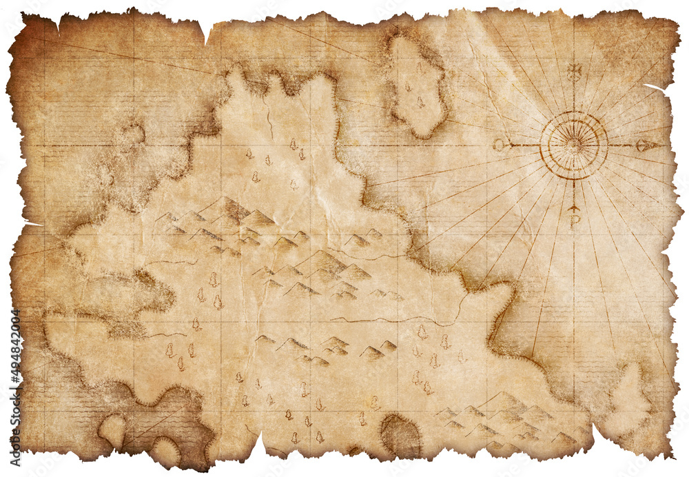 Fototapeta premium medieval nautical or pirates map isolated