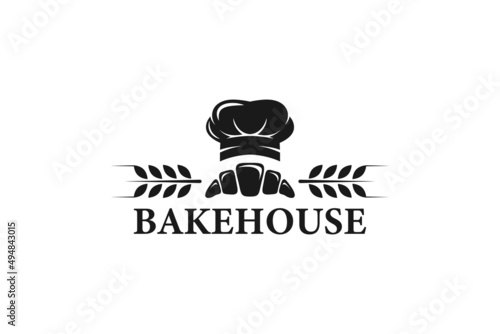 vintage bakery logo design vector