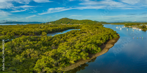 Early evening panorama over the bay