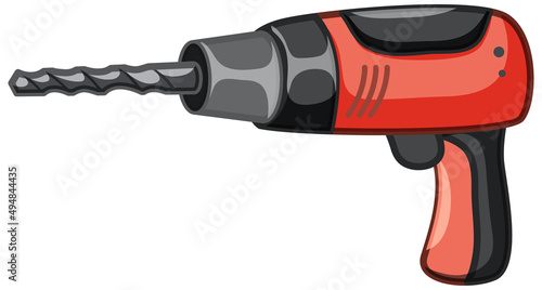 Drilling machine cartoon style