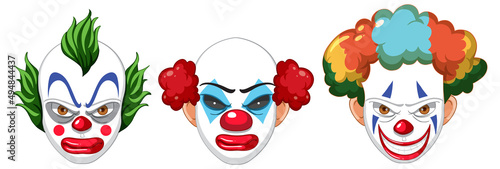 Set of clown facial expression
