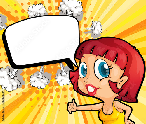 Empty bubble and facial expression retro comic banner design