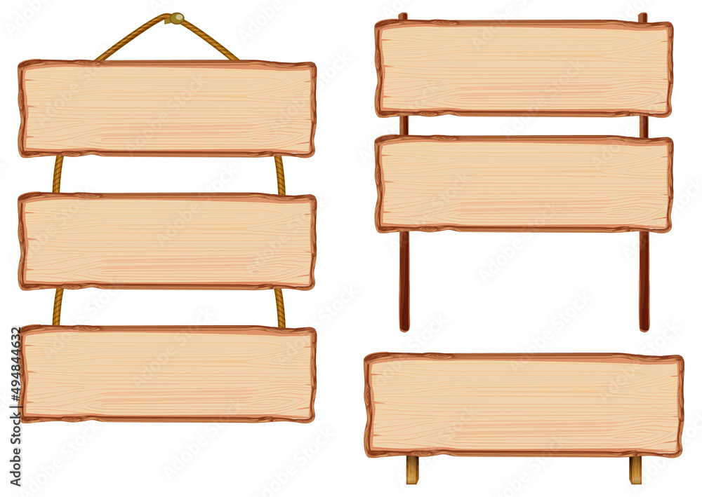 Set of different wooden sign boards Set of different wooden sign boards