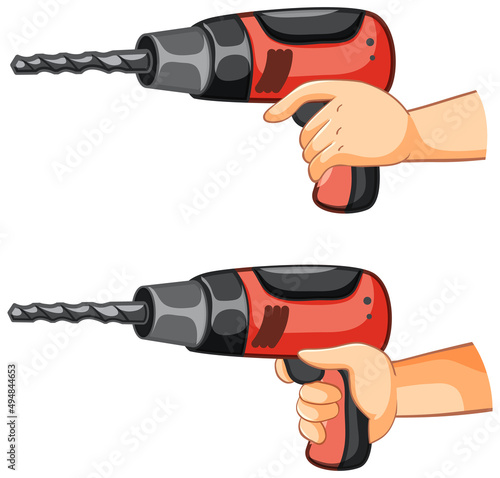 Hand holding drilling machine