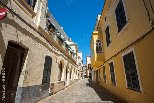 Traditional buildings in the city of Ciutadella de Menorca  Balearic Islands  Spain