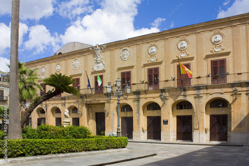 Library Ludovico II De Torres at  Piazza Vittorio Emanuele in Monreale, Sicily, Italy