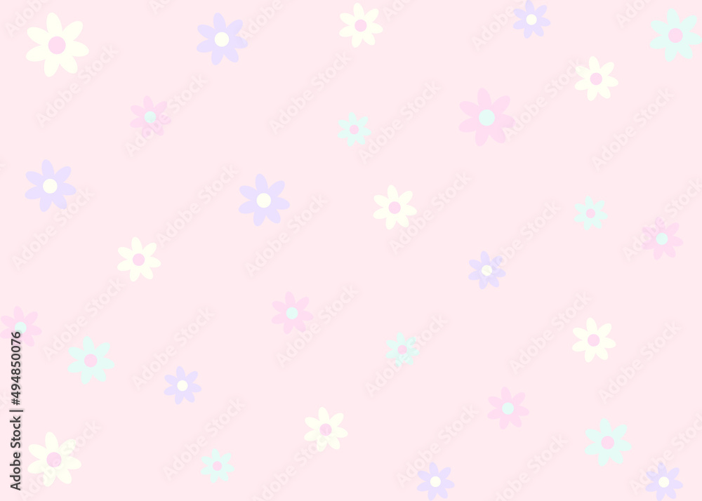 Pastel daisy flower illustration vector pattern on pink background. Pastel daisy flower illustration vector pattern on pink background.