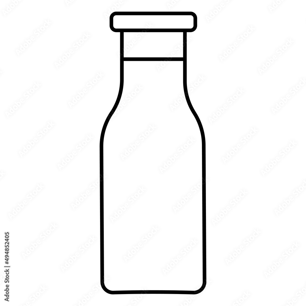 Fresh un pasteurized cow milk bottle icon, milk bottle simple icon