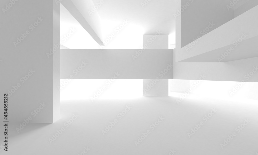 Abstract White Architecture Design Concept
