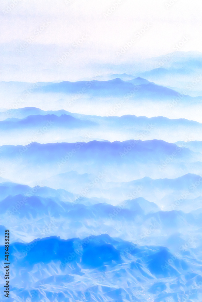 morning fog over mountain range morning fog over mountain range