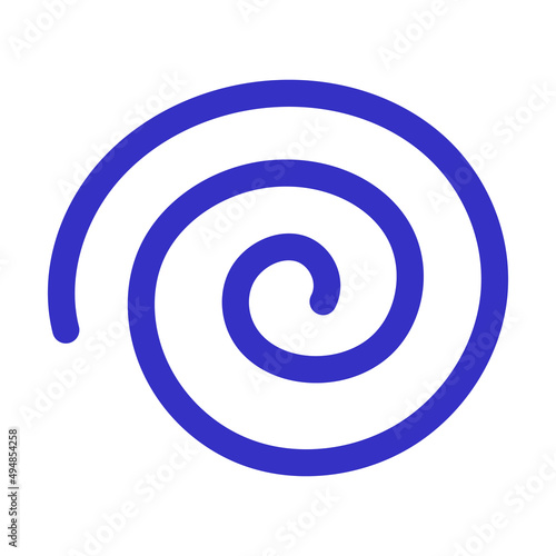 Vector abstract shape. Blue spiral. Abstract swirl.