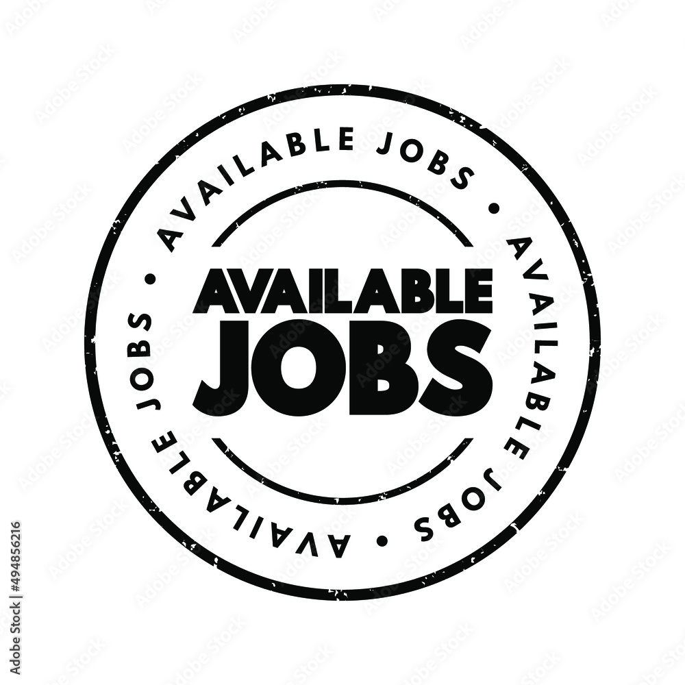 Available Jobs text stamp, concept background